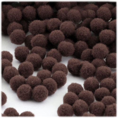 Acrylic Pom Pom, 12mm, 500-pc, Coffee Brown