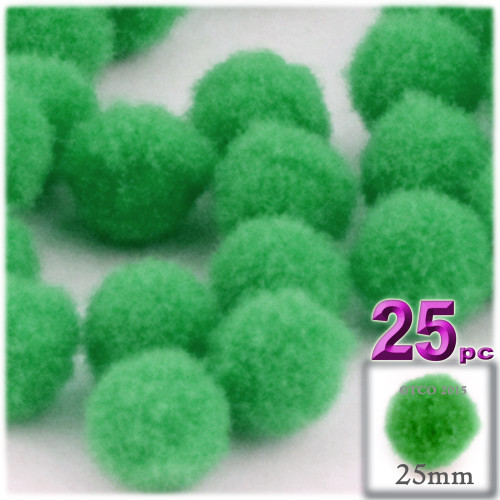 Acrylic Pom Pom, 25mm, 25-pc, Light Green