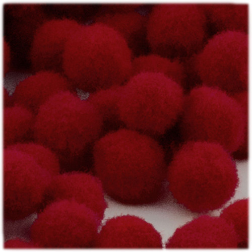 Acrylic Pom Pom, 25mm, 500-pc, Dark Red