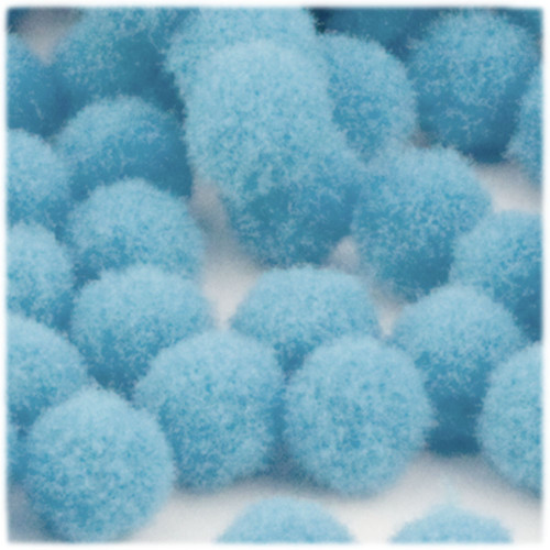 Acrylic Pom Poms, solid Color, 0.5-inch (12mm), 50-pc, Light Blue