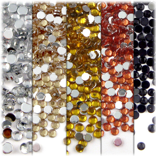 5-Pack Set (5X - 144-Piece), 5mm Rhinestones, Yellow Tones