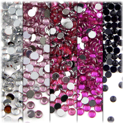 5-Pack Set (5X - 144-Piece), 5mm Rhinestones, Pink Tones