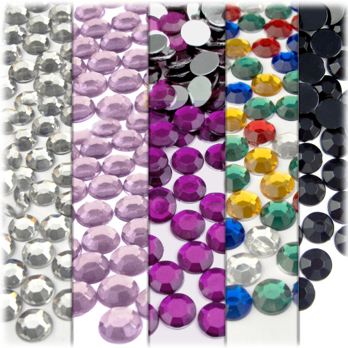 5-Pack Set (5X - 144-Piece), 7mm Rhinestones, Purple Tones