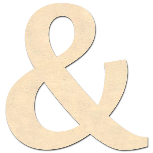 Wooden Shape, 4-in, (&), Ampersand Symbol