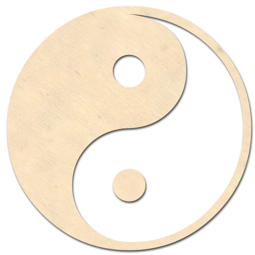 Wooden Shape, 4-in, (Yin Yang) Shape Yin Yan Symbol