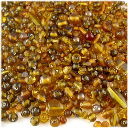 Glass Beads, Assorted, 6-12mm, 1oz=28g, The Crafts Outlet, Rust