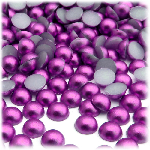 Half Dome Pearl, Plastic beads, 8mm, 10,000-pc, Fuchsia Pink