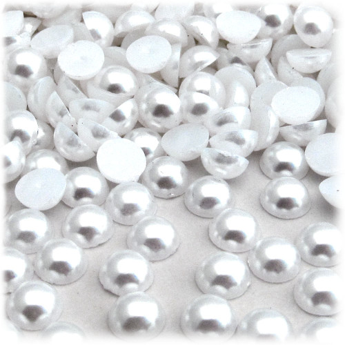 Half Dome Pearl, Plastic beads, 8mm, 10,000-pc, Pearl White