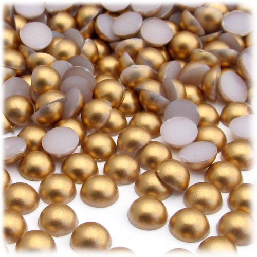 Half Dome Pearl, Plastic beads, 8mm, 1,000-pc, Golden Caramel Brown