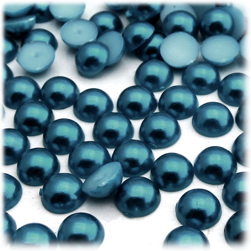 Half Dome Pearl, Plastic beads, 8mm, 1,000-pc, Midnight Aquamarine Blue