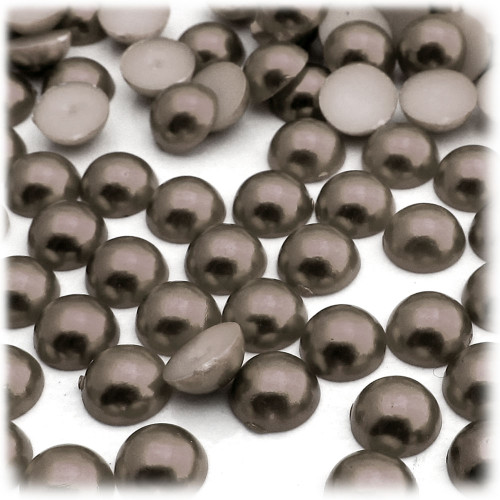 Half Dome Pearl, Plastic beads, 8mm, 1,000-pc, Milk Chocolate Brown