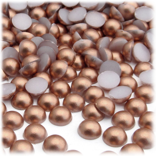 Half Dome Pearl, Plastic beads, 8mm, 1,000-pc, Rustic Copper Brown