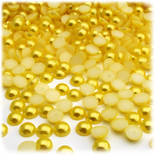 Half Dome Pearl, Plastic beads, 8mm, 1,000-pc, Sunshine Yellow