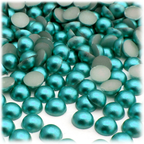 Half Dome Pearl, Plastic beads, 8mm, 144-pc, Jade Blue
