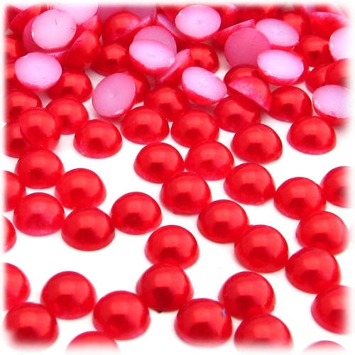 Half Dome Pearl | Plastic beads | 8mm | 144-pc | Tulip Red | Crafts Outlet