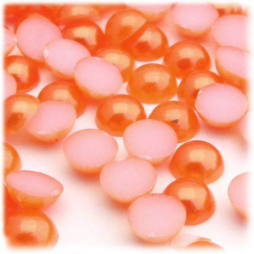Half Dome Pearl, Plastic beads, 10mm, 1,000-pc, Fire Orange