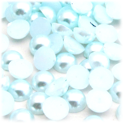 Half Dome Pearl, Plastic beads, 10mm, 144-pc, Sky Blue