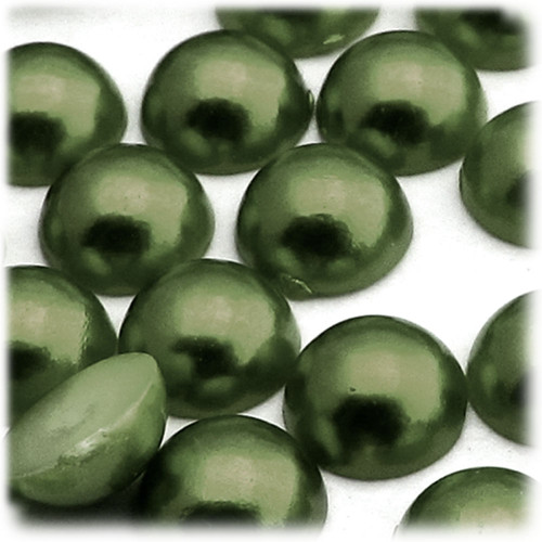 Half Dome Pearl, Plastic beads, 12mm, 10,000-pc, Olive Green