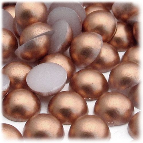 Half Dome Pearl, Plastic beads, 12mm, 1,000-pc, Rustic Copper Brown