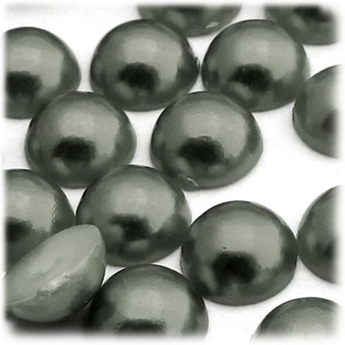 Half Dome Pearl, Plastic beads, 12mm, 144-pc, Charcoal Gray