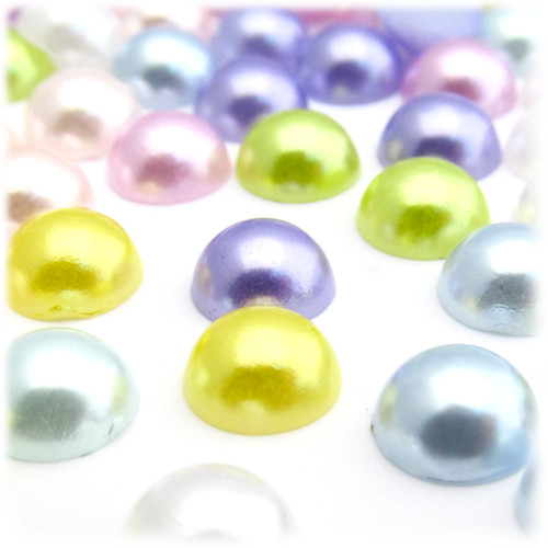 Half Dome Pearl, Plastic beads, 12mm, 144-pc, Pastel Mix