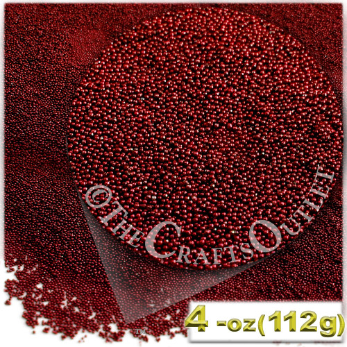 Glass Beads, Microbeads, Opaque, Metallic coated, 0.6mm, 4OZ, Devil red Wine