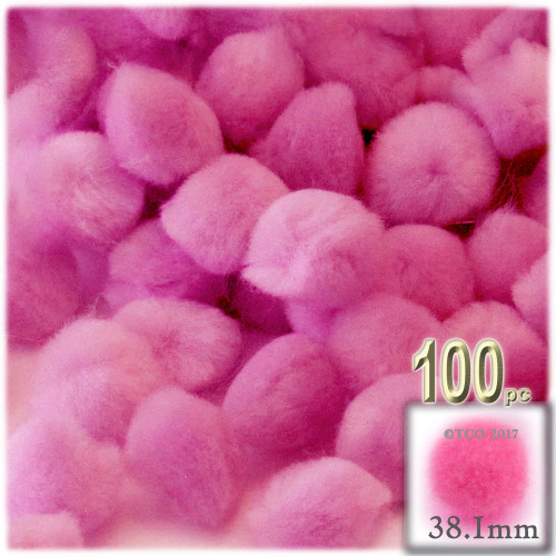 Acrylic Pom Pom, 38mm, 100-pc, Hot Pink