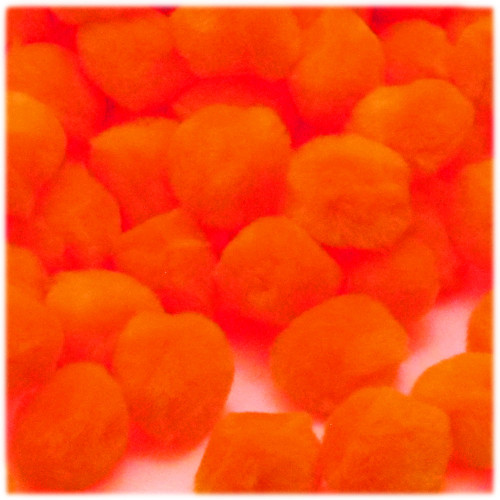 Acrylic Pom Pom, 38mm, 100-pc, Neon Orange