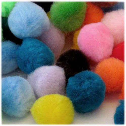 Acrylic Pom Pom, 51mm, 5-pc, Multi Mix