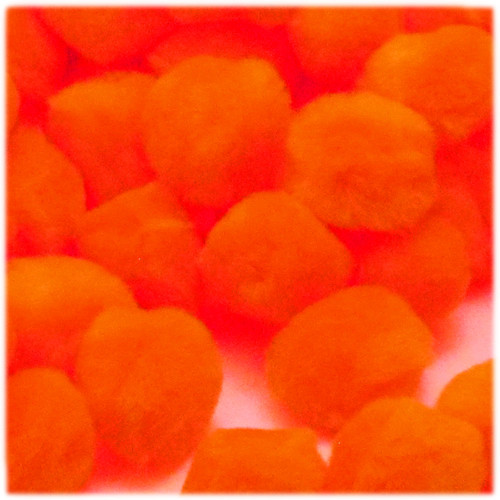 Acrylic Pom Pom, 51mm, 5-pc, Neon Orange