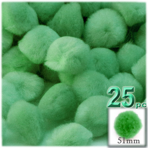 Acrylic Pom Pom, 51mm, 25-pc, Light Green