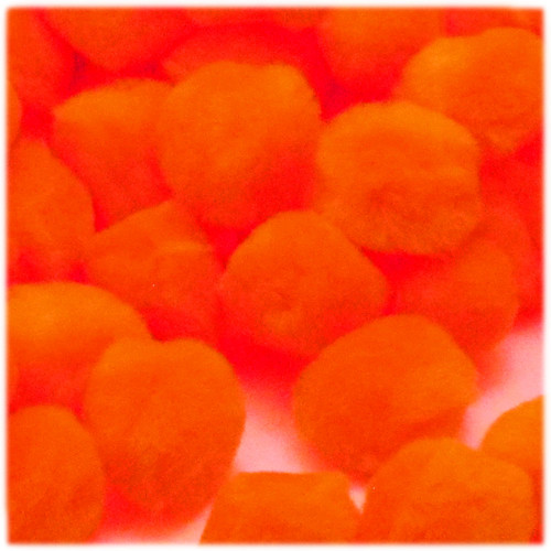Acrylic Pom Pom, 51mm, 25-pc, Neon Orange