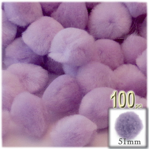 Acrylic Pom Pom, 51mm, 100-pc, Light Purple