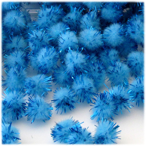 Pom Poms, Solid Color, 1.0-inch (25mm), 100-pc, Light Blue