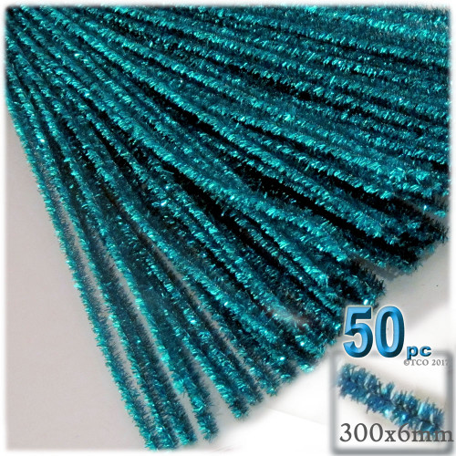 Stems, Sparkly, 12-in, 50-pc, Ocean Blue