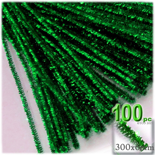 Stems, Sparkly, 12-in, 100-pc, Emerald Green