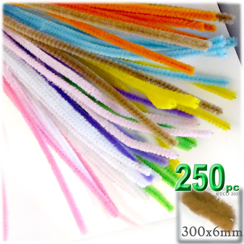 Stems, Polyester, 12-in, 250-pc, Pastel Mix