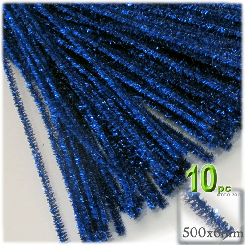chenille Stems, Sparkly, 20-in, 50-pc, Royal Blue