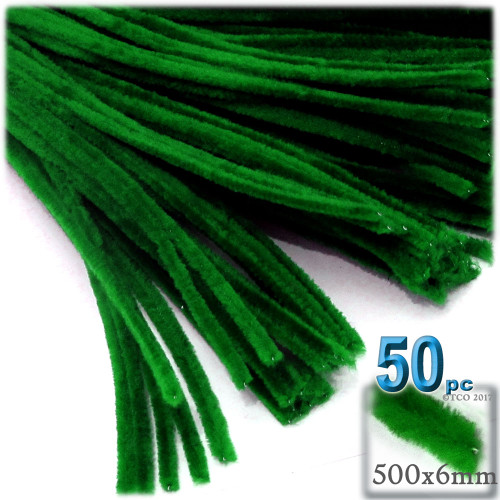 The Crafts Outlet Chenille Stems, Pipe Cleaner, 20-inch 50-cm, 100-pc, Emerald Green