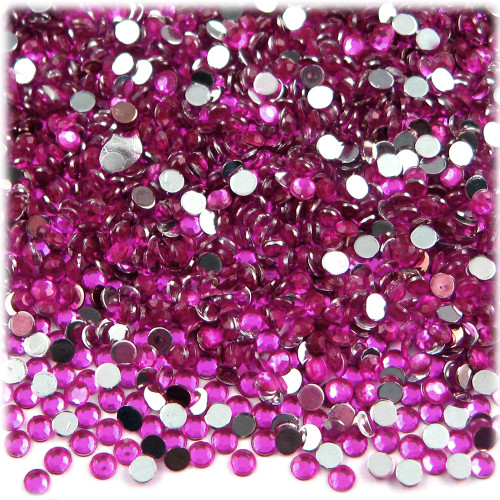 Rhinestones, Flatback, Round, 3mm, 10,000-pc, Fuchsia