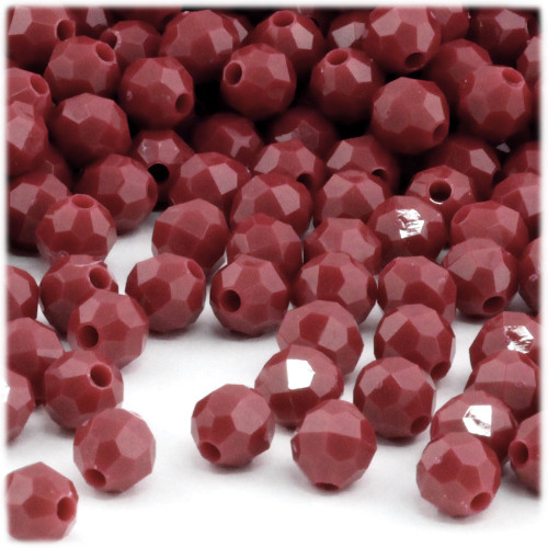 Plastic Faceted Beads, Opaque, 10mm, 250-pc, Burgundy Plastic Faceted Beads, Opaque, 10mm, 250-pc, Burgundy