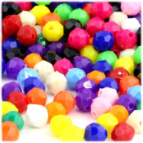 Plastic Faceted Beads, Opaque, 10mm, 250-pc, Multi Mix (Mix of all available colors) Plastic Faceted Beads, Opaque, 10mm, 250-pc, Multi Mix (Mix of all available colors)