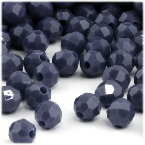 Plastic Faceted Beads, Opaque, 10mm, 50-pc, Navy Blue Plastic Faceted Beads, Opaque, 10mm, 50-pc, Navy Blue