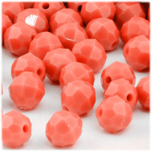 Plastic Faceted Beads, Opaque, 12mm, 500-pc, Orange