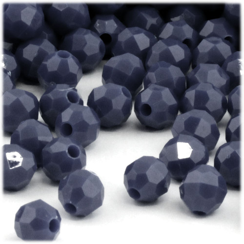Plastic Faceted Beads, Opaque, 12mm, 500-pc, Navy Blue