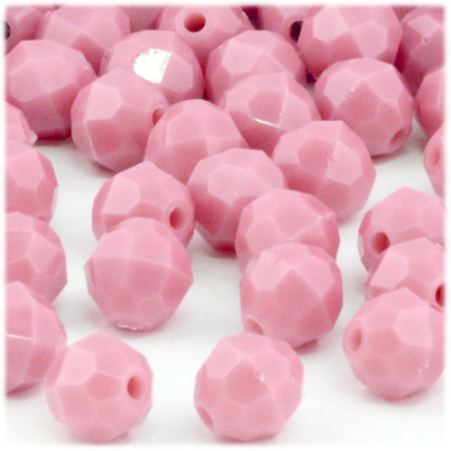 Plastic Faceted Beads, Opaque, 12mm, 250-pc, Pink