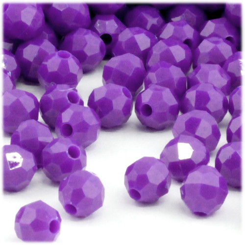 Plastic Faceted Beads, Opaque, 12mm, 250-pc, Dark Purple