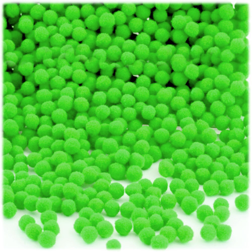 Polyester Pom Poms, Solid Color, 5mm/0.20-inch, 100-pc, Lime Green