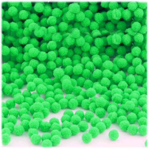 Polyester Pom Poms, Solid Color, 5mm/0.20-inch, 100-pc, Lime Green