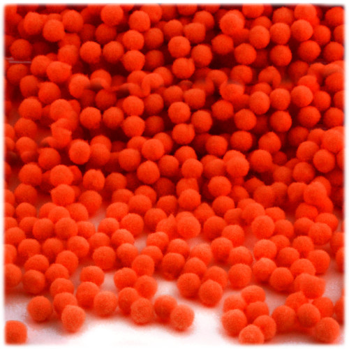 Acrylic Pom Pom, 5mm, 5,000-pc, Neon Orange